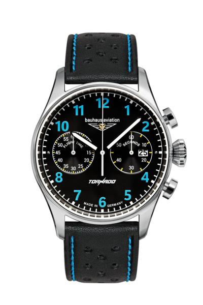 Bauhaus Aviation Herrenuhr Quarz Chronograph mit Lederarmband